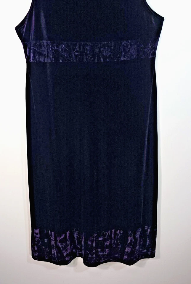 Worthington Purple Velvet Textured Dress 16W Vtg Maxi Midi Velour Stretch Party - Image 4 of 4