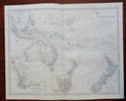 Oceania Australia New Zealand Indonesia Polynesia 1865 Johnston large folio map