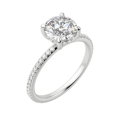 1.00 Ct Round Cut Lab Grown Diamond 14K White Gold Engagement Wedding Ring - Picture 2 of 7