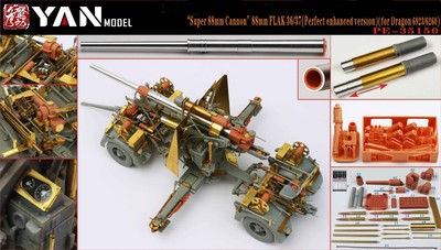 YAN MODEL PE-35150 1/35 Super 88mm Cannon 88mm FLAK 36/37 Perfect Enhanced