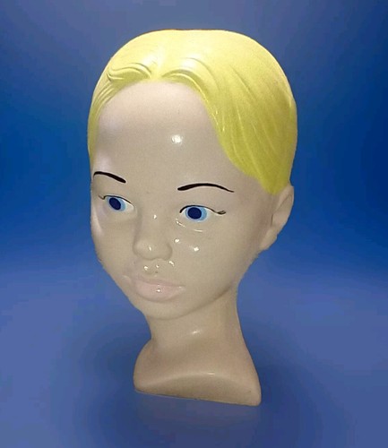 Vintage 1960's  Chalkware Marked Caucasian Bust Young Girl Blonde RARE!  - Picture 1 of 12
