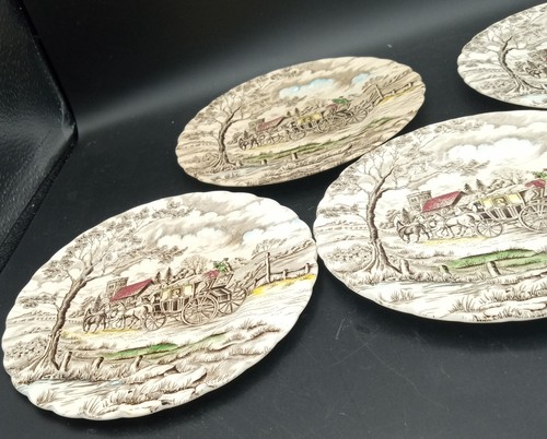 Vintage Set/5 Myott Royal Mail Brown Staffordshire Bread & Butter Plates 6.25" - Picture 4 of 8