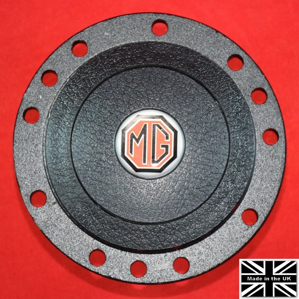 14" Leather Steering Wheel-Black Spokes & Hub. Fits MG Midget 68-69 Foto 3 de 4