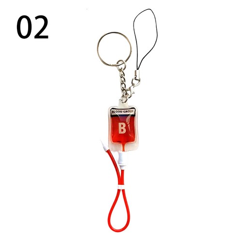 Gothic Punk Sick Plasma Key Chain Blood Bag Shape Bag Car Pendant Charm Keyring - Picture 6 of 19