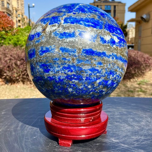 20.08LB Natural Lapis lazuli Sphere Quartz Crystal Ball Reiki healing+base - 第 10/17 張圖片