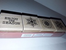 Hero Arts Craft Snowflakes Enjoy The Season Happy Holiday Merry Christmas Stamps