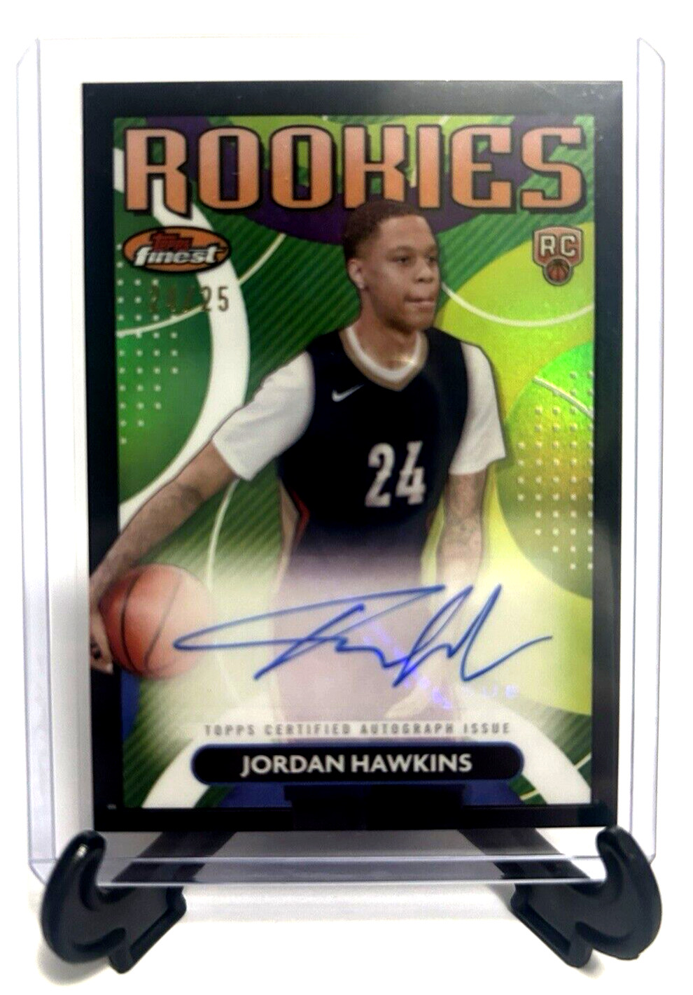 2023-24 Topps Finest Jordan Hawkins Rookies Black Refractor Auto /25 #RFA-JOH