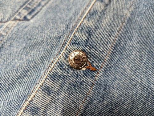 Unique Vintage 90's ANTHONY'S Blue Denim Jeans Vitality Dog Western Jacket - L - Picture 10 of 15