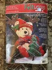 NEW 2003 Dimensions FELT WORKS 8127 Christmas Teddy Bear And Tree Kit Project