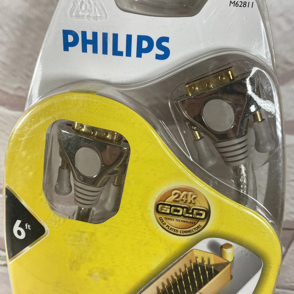 Cabo Philips DVI 6 pés HDTV Home Theater ouro 24K NOVO - Imagem 2 de 4