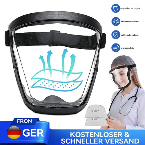 Vollgesichtsschutz Super Kopfschutz Transparente Sicherheitsmaske Schutzvisier - Bild 1 von 24