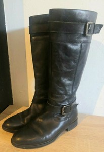 ladies calf length black boots