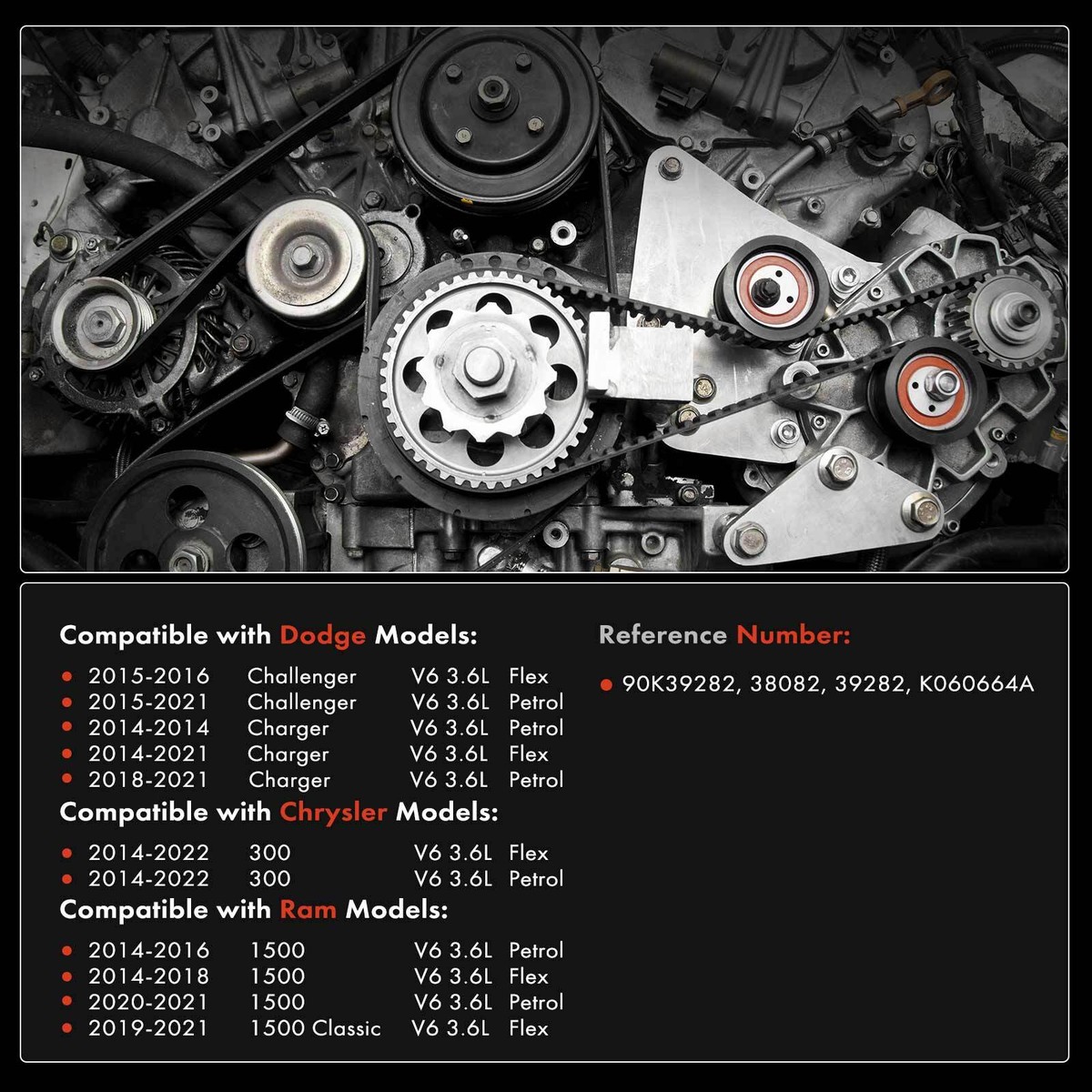 Pulley Kit Serpentine Belt Drive Component Kit Compatible With