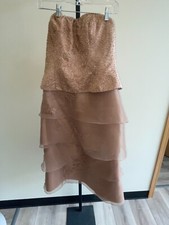 Jovani Rose Gold Strapless Formal Dress Size 14 (22667)