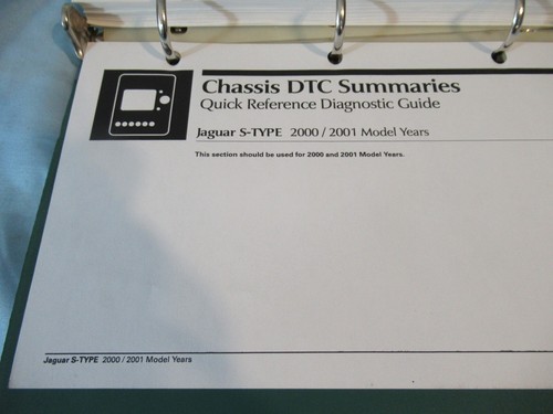 TWO 2000-2001 Jaguar S-Type Quick Reference DTC Diagnostic Guide Service Manual - Bild 12 von 14
