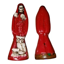 2.5" Red Rojo Santa Muerte Statue Holy Death Grim Reaper Curado Preparado