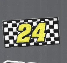 New 1 1/2 x 3 1/8" Jeff Gordon Checkered Flag Iron On Patch Free Shipping