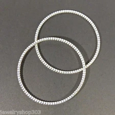 Sterling Silver Twist-Wire Rope Bangle Bracelet Handcrafted Solid 8 ga 3.25 mm 