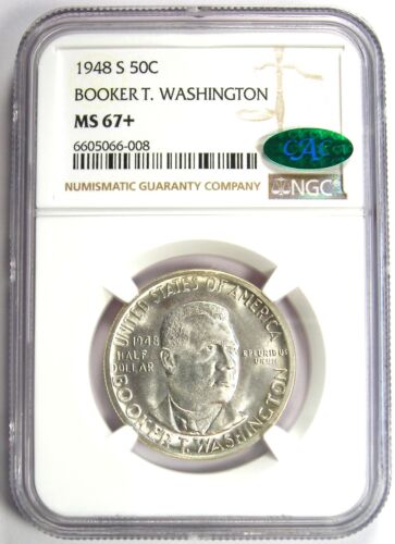 1948-S BTW Booker T Washington Half Dollar 50C. NGC MS67+ CAC Plus - $3250 Value - Picture 2 of 6