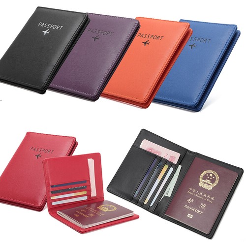 RFID Blocking Travel Passport ID Card Cover Holder Case Protector Organizer US - Picture 3 of 30