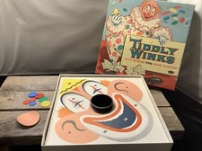 144  Vintage Antique 1958 Clown Tiddly Winks Box Contents Instructions