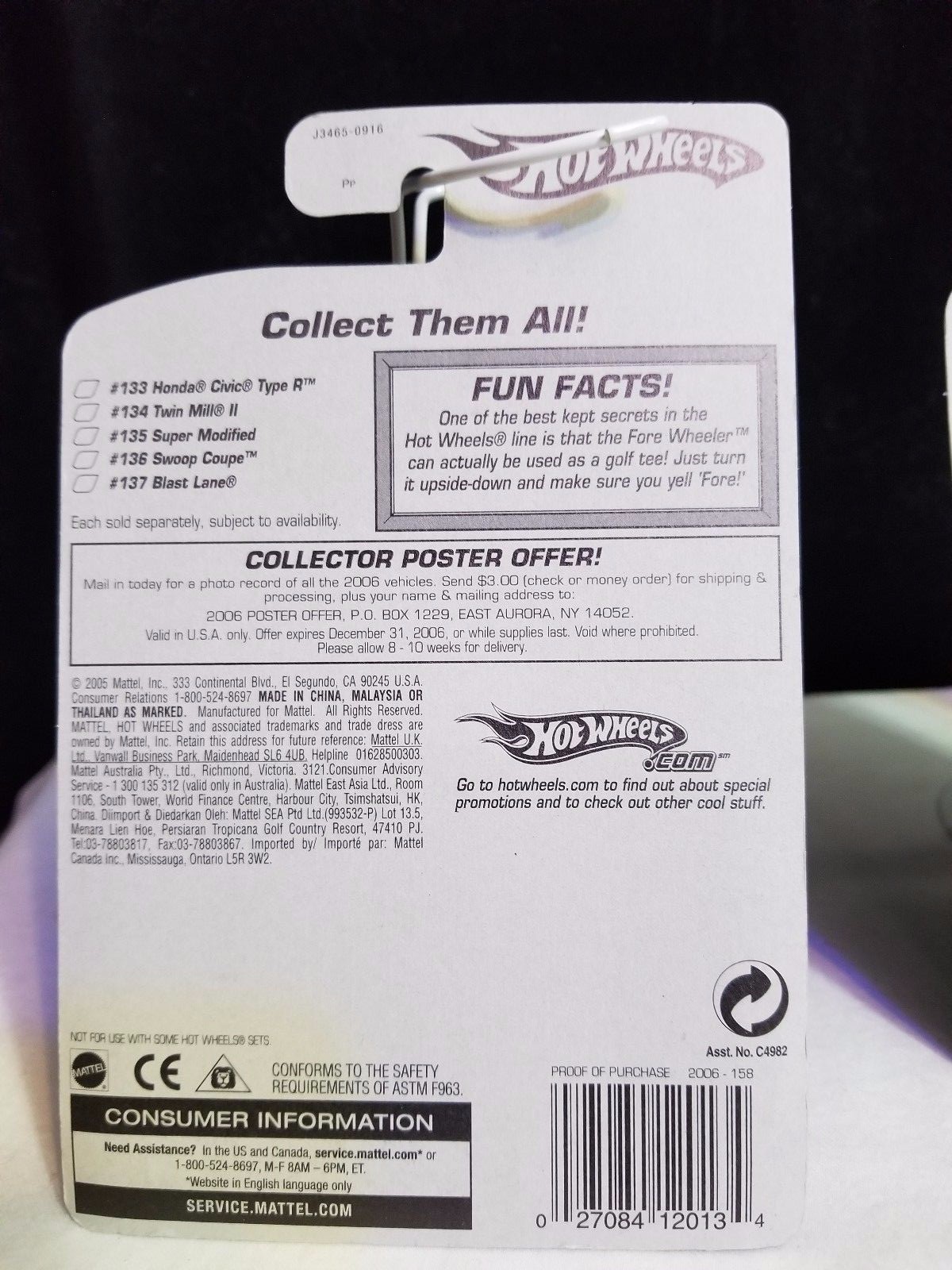 Hot Wheels #158 Fore Wheeler 2006 Red & Black Silver Exhaust