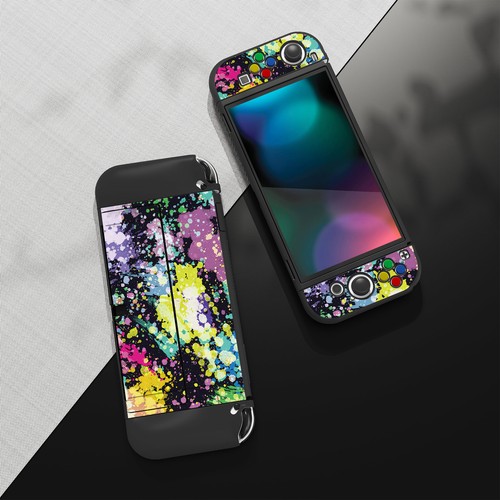 PlayVital ZealProtect Soft Protective Shell for Switch OLED Watercolour Splash - Picture 8 of 10