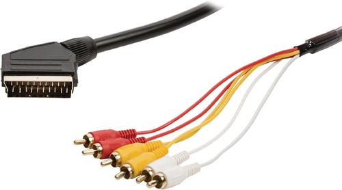 1.5m Scart Plug (Input) to (Output) 6x RCA Phono Male Plugs Lead Cable - Picture 4 of 4