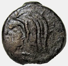 CIMMERIAN BOSPOROS, PANTIKAPAION. AE 16. CIRCA LATE 4th  CENTURY BC. PAN-BULL.