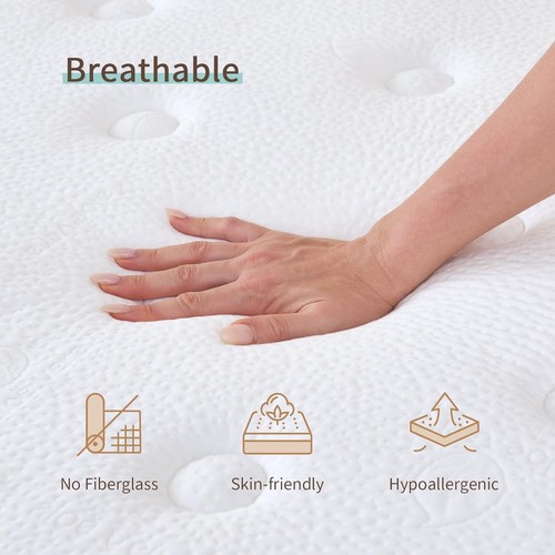 King Mattress 5FT, Gel Memory Foam 7 Zone Pocket Sprung Hybrid King Size Matt... - Picture 2 of 7
