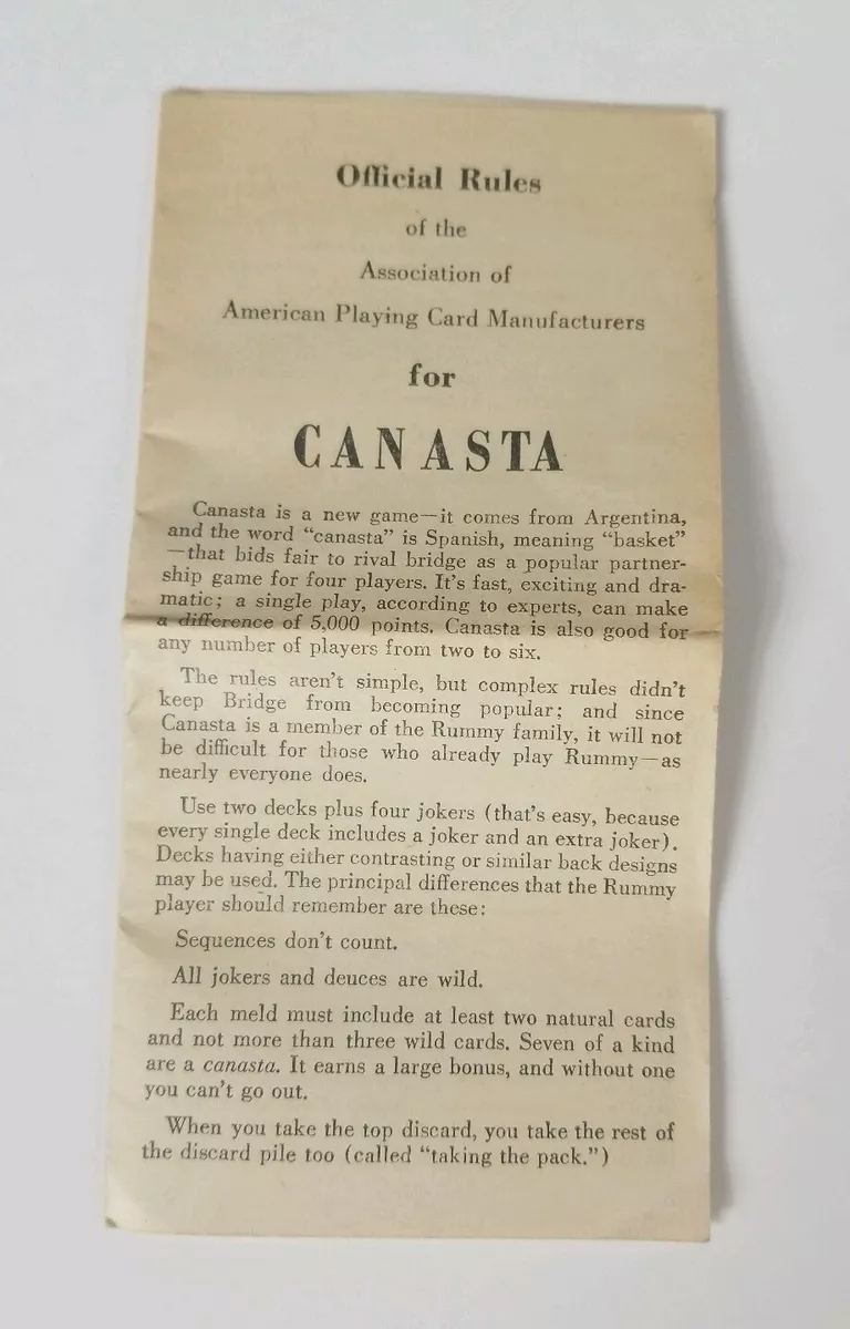 Canasta Rules - Canasta Palace