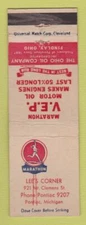 Matchbook Cover - Marathon oil gas Lee's Corner Pontiac MI