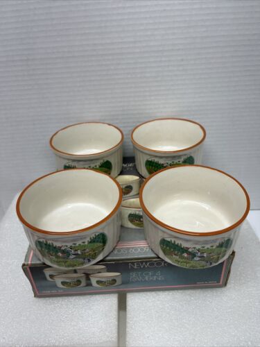 Newcor Steinzeug ""Country Village"" 4er Set Ramekins kleine Schalen Made in Japan - Bild 5 von 6