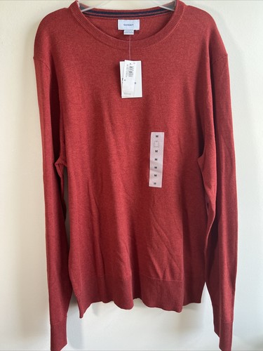 Old Navy Sweater Orange/Red Pullover Crewneck Long Sleeve Casual Sz Medium New - Picture 12 of 12