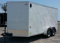 7X14 V-Nose Enclosed Cargo Trailer w/Barn Doors