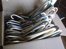 Lot of 40+ Plastic Tubular Standard Clothes Hangers - Multi-Colored, Gently Used