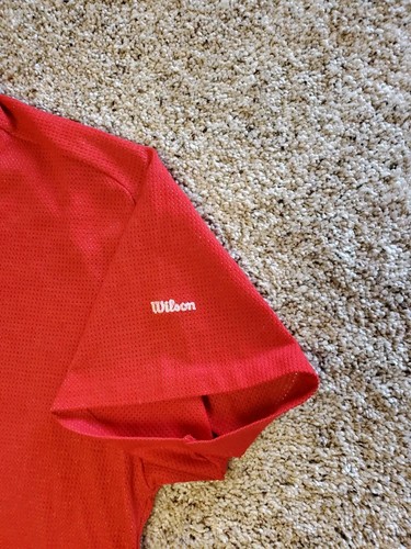 Vintage Wilson Jersey Shirt XL Mens Red Short Sleeve Ringer V-Neck USA Made 70s - Picture 3 of 9