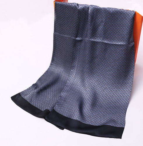 100% Silk Scarf men women neckerchief Wrap Paisley plaid blue navy black red MY2 - Picture 32 of 51