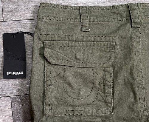 Pantalones Cortos TRUE RELIGION Cargo SN 107235 Para Hombres 36 NO 34 Kalamata Militar/Oliva Nuevos con Etiquetas - Imagen 4 de 16