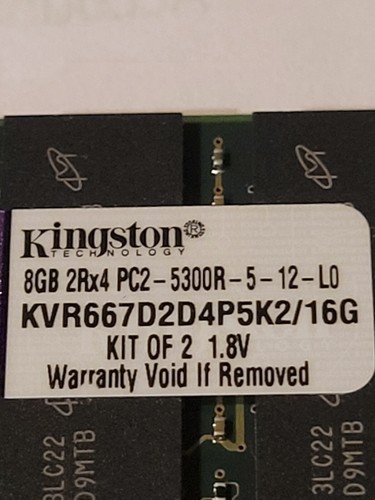 8GB Kingston DDR2 667MHZ KVR667D2D4P5K2/16G Memory - Picture 3 of 5