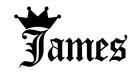 James Vinyl Sticker Decal Crown Name Old English - Choose Size & Color