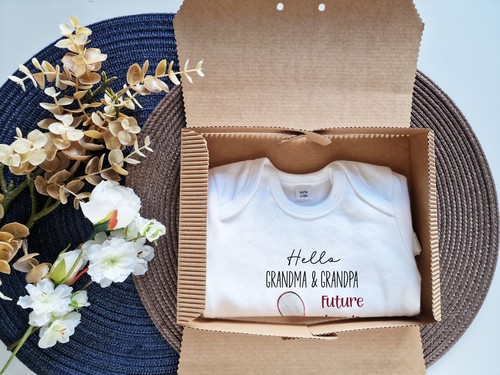 Tennis Baby Announcement Sports Fan Pregnancy Gift Grandma Grandpa Bodysuit - Picture 2 of 7