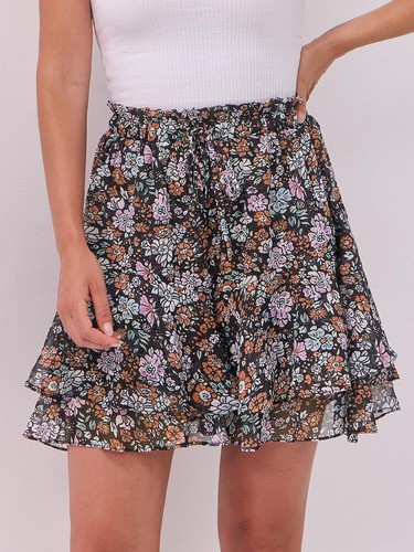 Womens Flowy Skorts Summer Double Layer Casual Shorts Elastic Waist Activewear - Picture 59 of 84
