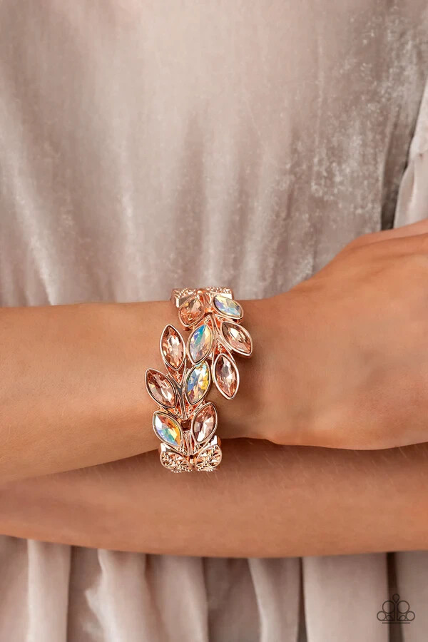 Paparazzi LUMINOUS LAURELS rose gold IRIDESCENT bracelet eBay