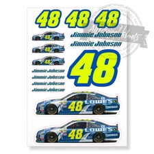 Jimmie Johnson #48 Chevrolet Nascar A4 Printed Vinyl Decal Sticker High Quality