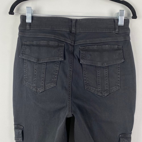 Spanx Cargo Pants Womens Size L Washed Black Pull On High Waist Stretch Twill - Picture 5 of 11