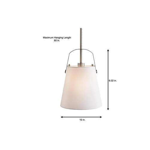 Home Decorators Collection Survey 1-Light Brushed Nickel Mini Pendant - Picture 3 of 11
