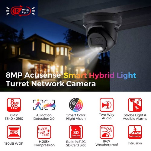 Hikvision DS-2CD2387G2H-LISU/SL 4K 8MP ColorVu IR IP Camera Smart-Hybrid-Light - Picture 2 of 11