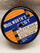 WOODWORTH'S BEST JAPAN SILK WOODEN SPOOL ORIGINAL LABEL NO SILK ON SPOOL