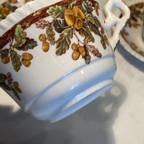 Vintage Copeland Spode England Castle Acorns Scalloped Tea Cup & Saucer Pair - Picture 6 of 19